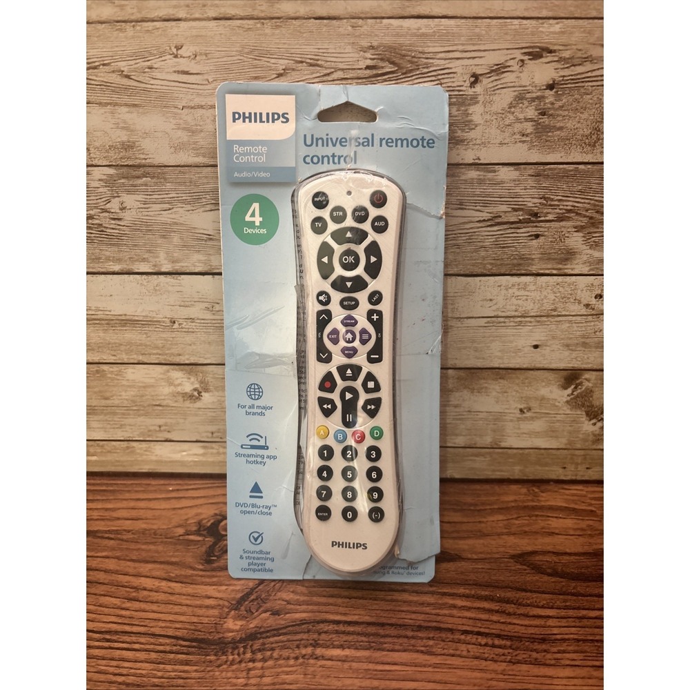 Philips 4-Device Universal Remote Control Pearl White